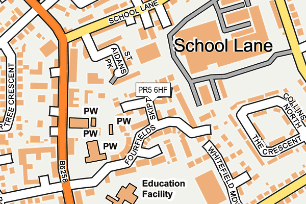 PR5 6HF map - OS OpenMap – Local (Ordnance Survey)