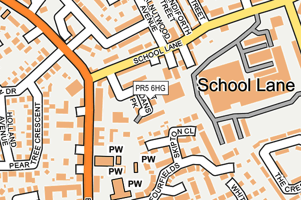 PR5 6HG map - OS OpenMap – Local (Ordnance Survey)