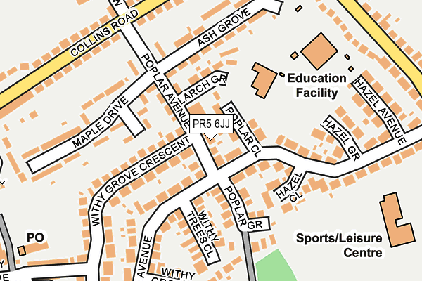 PR5 6JJ map - OS OpenMap – Local (Ordnance Survey)