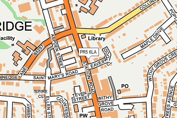 PR5 6LA map - OS OpenMap – Local (Ordnance Survey)