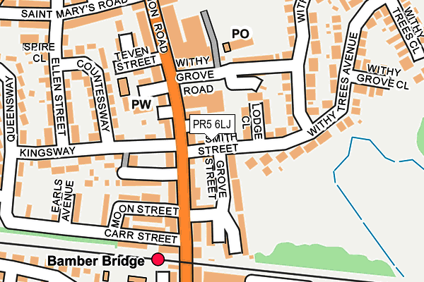 PR5 6LJ map - OS OpenMap – Local (Ordnance Survey)