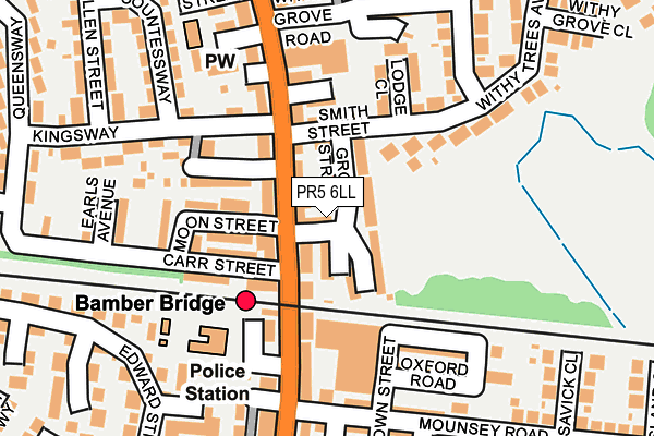 PR5 6LL map - OS OpenMap – Local (Ordnance Survey)