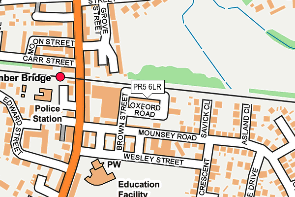 PR5 6LR map - OS OpenMap – Local (Ordnance Survey)