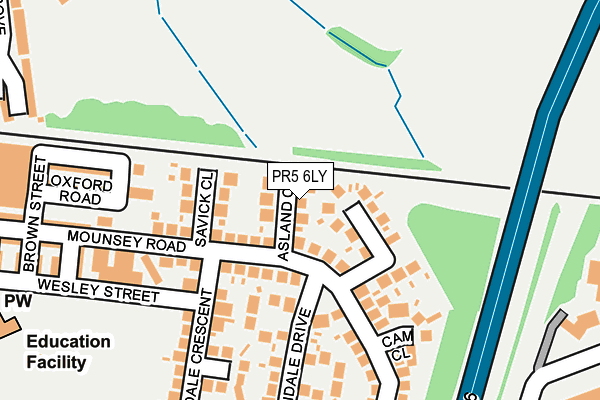 PR5 6LY map - OS OpenMap – Local (Ordnance Survey)
