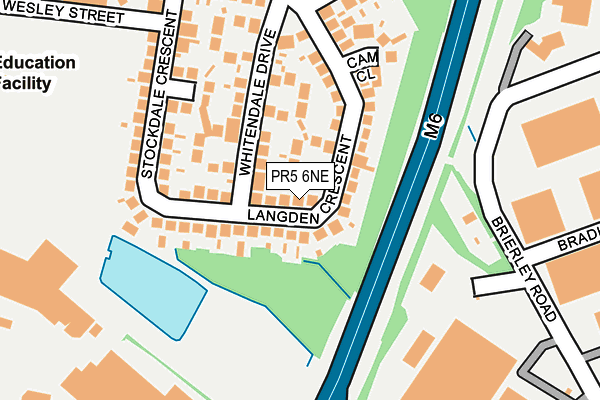 PR5 6NE map - OS OpenMap – Local (Ordnance Survey)