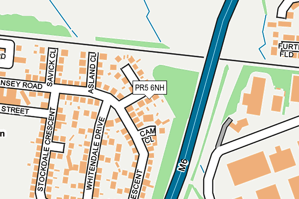 PR5 6NH map - OS OpenMap – Local (Ordnance Survey)