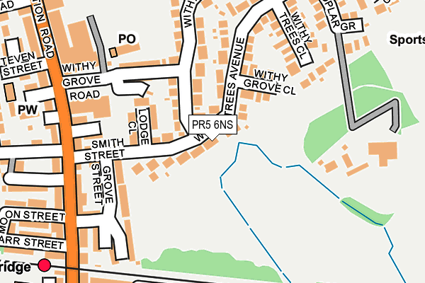 PR5 6NS map - OS OpenMap – Local (Ordnance Survey)