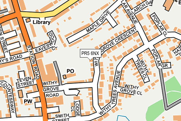 PR5 6NX map - OS OpenMap – Local (Ordnance Survey)
