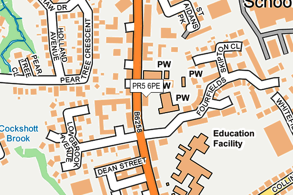 PR5 6PE map - OS OpenMap – Local (Ordnance Survey)