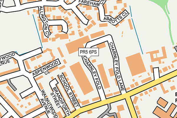 PR5 6PS map - OS OpenMap – Local (Ordnance Survey)