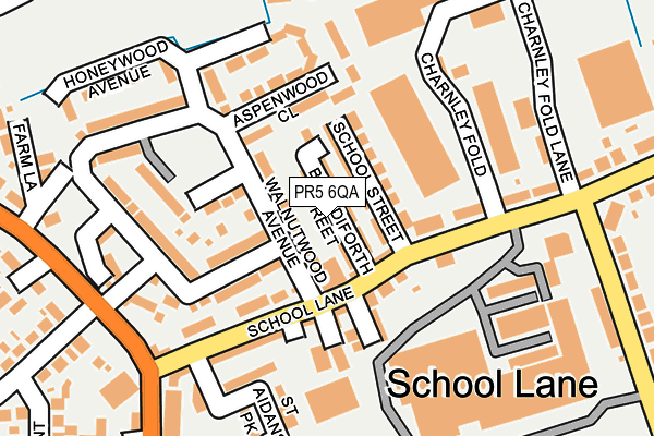 PR5 6QA map - OS OpenMap – Local (Ordnance Survey)