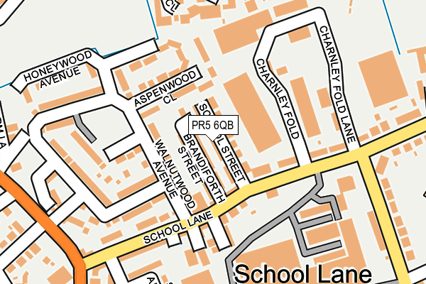 PR5 6QB map - OS OpenMap – Local (Ordnance Survey)
