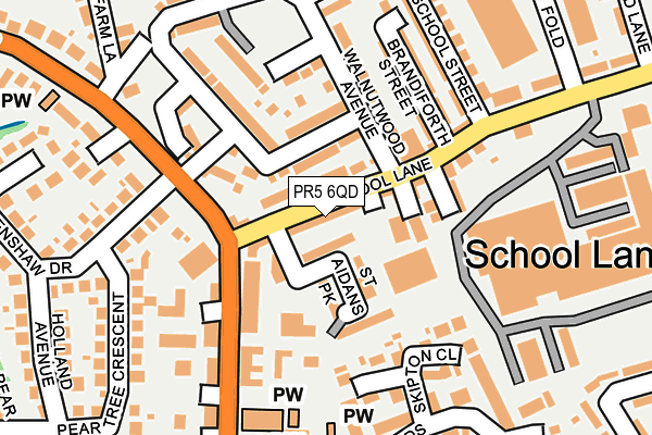 PR5 6QD map - OS OpenMap – Local (Ordnance Survey)