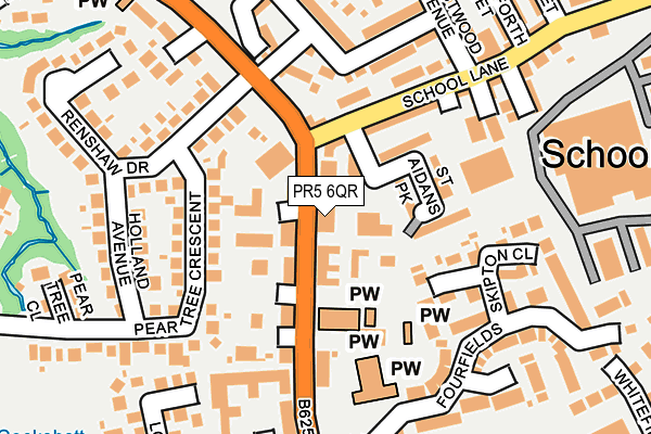 PR5 6QR map - OS OpenMap – Local (Ordnance Survey)