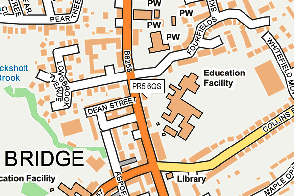 PR5 6QS map - OS OpenMap – Local (Ordnance Survey)