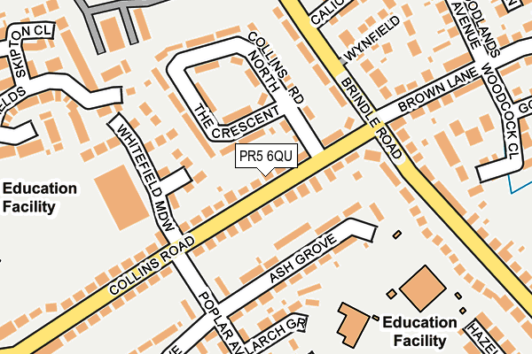 PR5 6QU map - OS OpenMap – Local (Ordnance Survey)