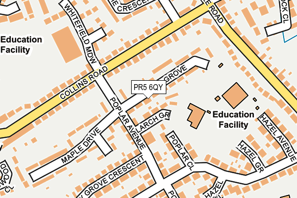 PR5 6QY map - OS OpenMap – Local (Ordnance Survey)