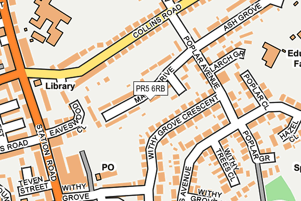 PR5 6RB map - OS OpenMap – Local (Ordnance Survey)