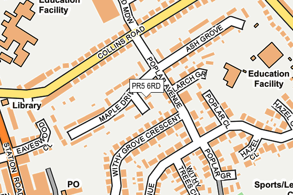 PR5 6RD map - OS OpenMap – Local (Ordnance Survey)