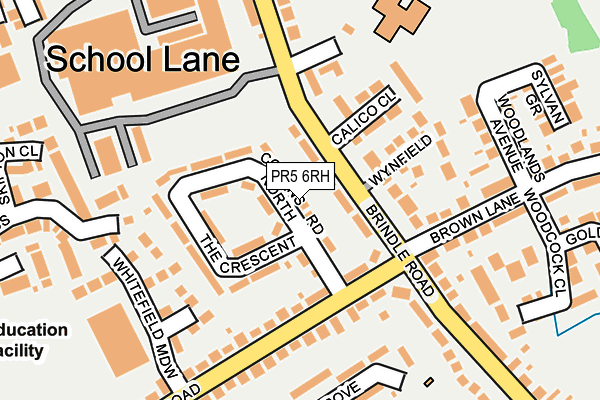 PR5 6RH map - OS OpenMap – Local (Ordnance Survey)