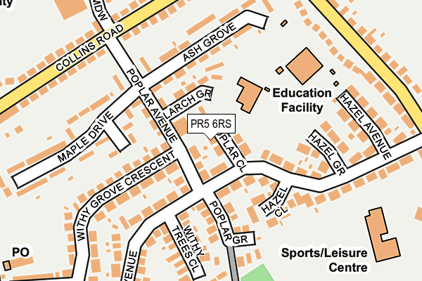 PR5 6RS map - OS OpenMap – Local (Ordnance Survey)