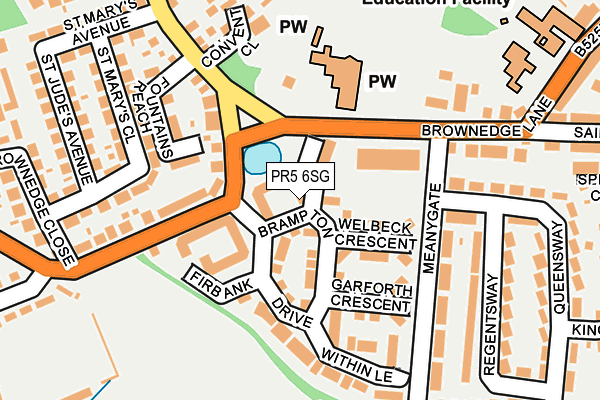 PR5 6SG map - OS OpenMap – Local (Ordnance Survey)