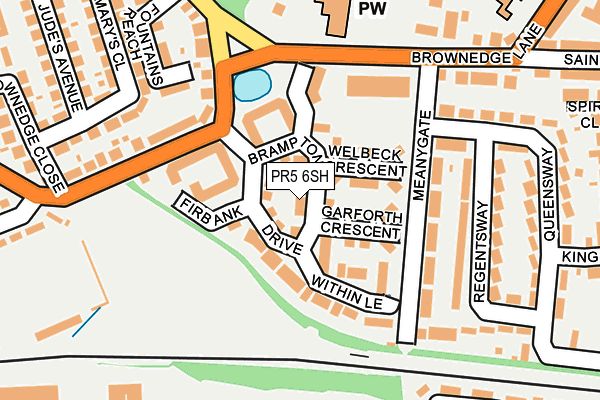 PR5 6SH map - OS OpenMap – Local (Ordnance Survey)