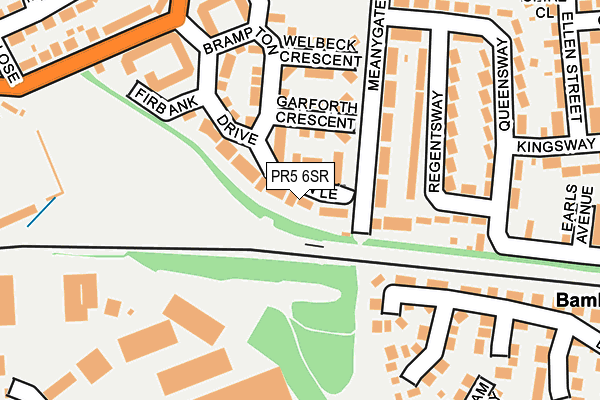 PR5 6SR map - OS OpenMap – Local (Ordnance Survey)