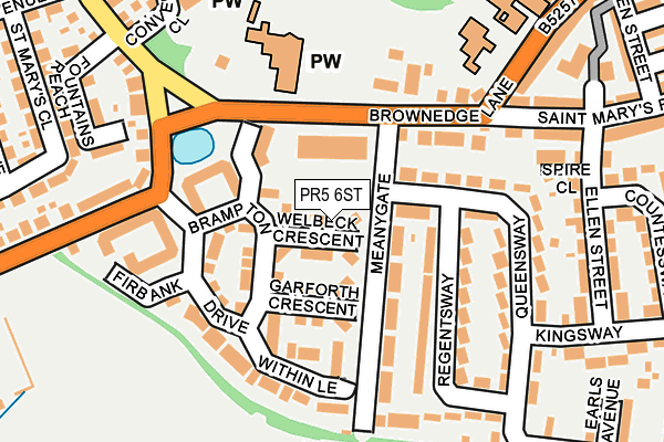 PR5 6ST map - OS OpenMap – Local (Ordnance Survey)