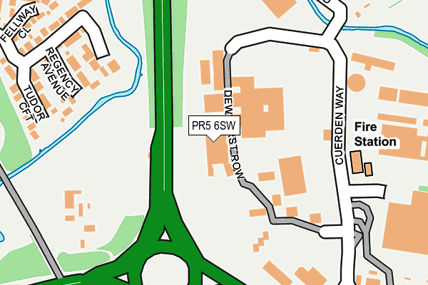 PR5 6SW map - OS OpenMap – Local (Ordnance Survey)