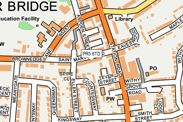 PR5 6TD map - OS OpenMap – Local (Ordnance Survey)