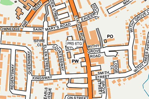 PR5 6TG map - OS OpenMap – Local (Ordnance Survey)