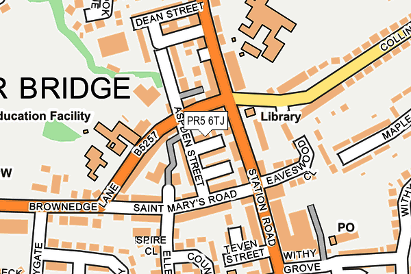 PR5 6TJ map - OS OpenMap – Local (Ordnance Survey)