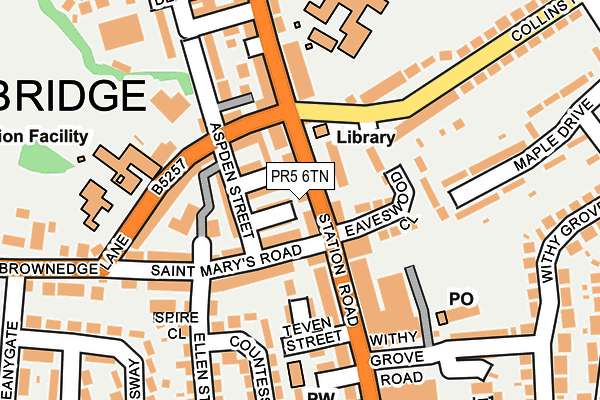 PR5 6TN map - OS OpenMap – Local (Ordnance Survey)