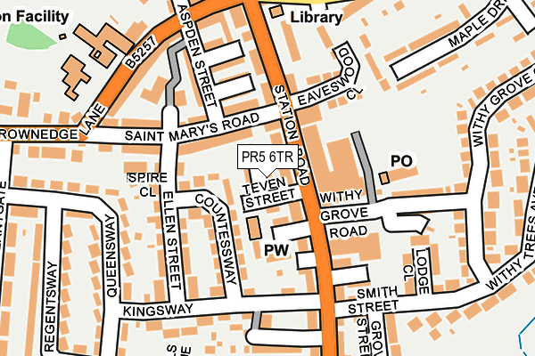 PR5 6TR map - OS OpenMap – Local (Ordnance Survey)