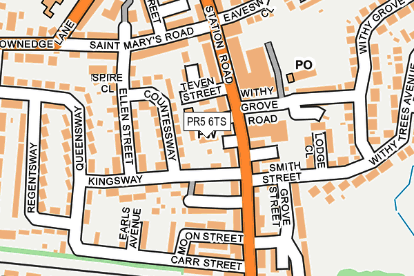 PR5 6TS map - OS OpenMap – Local (Ordnance Survey)