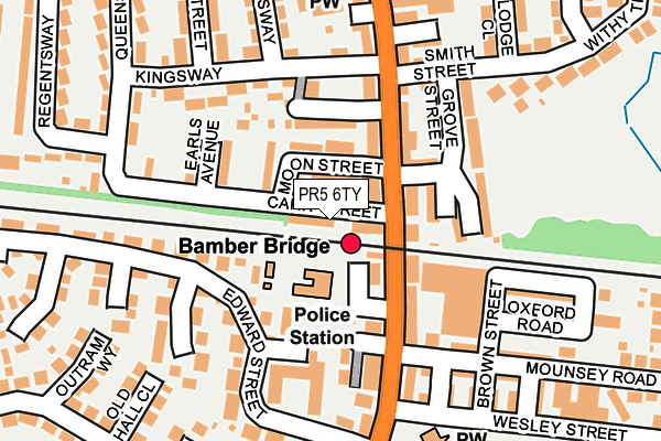 PR5 6TY map - OS OpenMap – Local (Ordnance Survey)