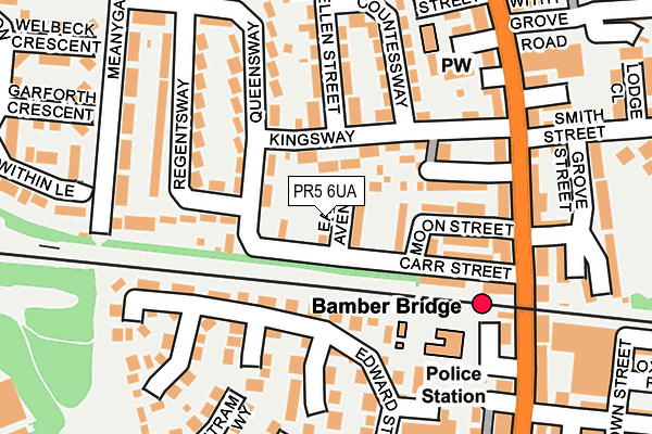 PR5 6UA map - OS OpenMap – Local (Ordnance Survey)