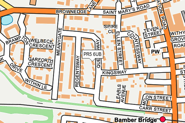 PR5 6UB map - OS OpenMap – Local (Ordnance Survey)