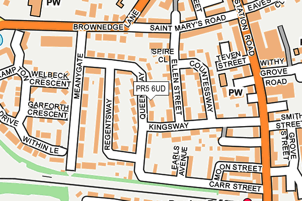 PR5 6UD map - OS OpenMap – Local (Ordnance Survey)