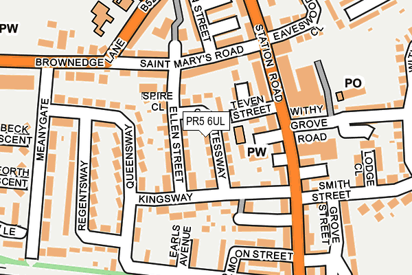 PR5 6UL map - OS OpenMap – Local (Ordnance Survey)