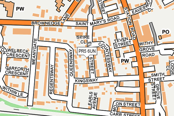 PR5 6UN map - OS OpenMap – Local (Ordnance Survey)