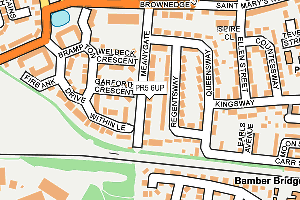 PR5 6UP map - OS OpenMap – Local (Ordnance Survey)