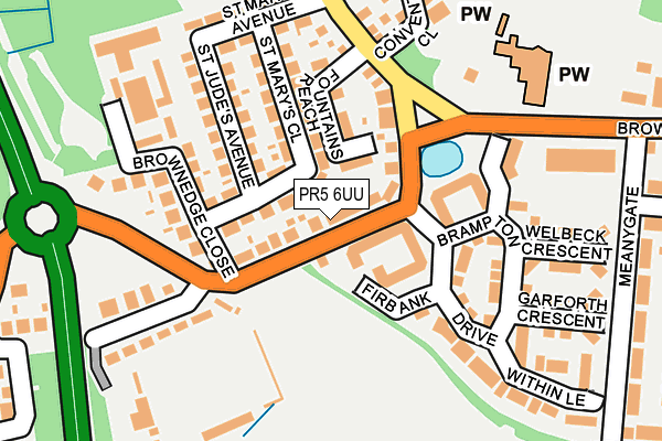 PR5 6UU map - OS OpenMap – Local (Ordnance Survey)