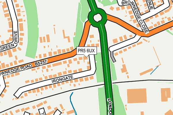 PR5 6UX map - OS OpenMap – Local (Ordnance Survey)