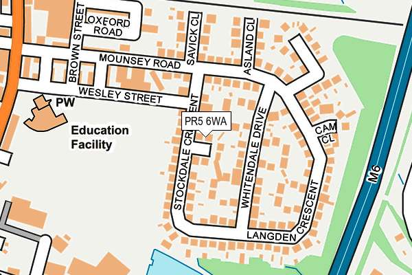 PR5 6WA map - OS OpenMap – Local (Ordnance Survey)