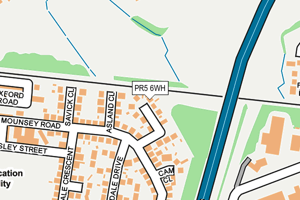 PR5 6WH map - OS OpenMap – Local (Ordnance Survey)