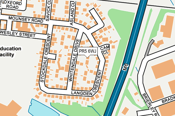 PR5 6WJ map - OS OpenMap – Local (Ordnance Survey)