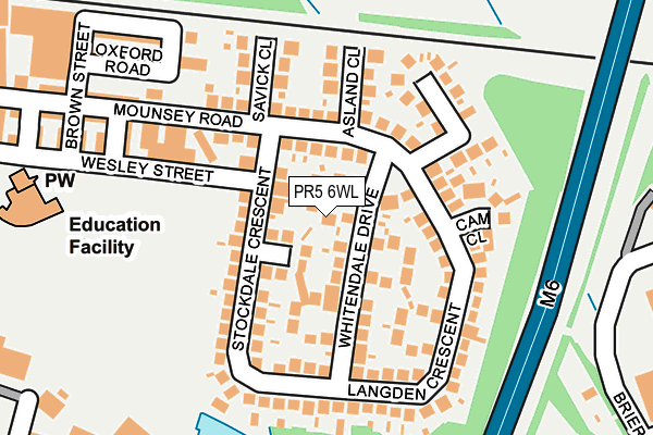 PR5 6WL map - OS OpenMap – Local (Ordnance Survey)