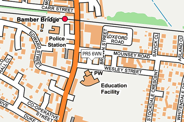 PR5 6WN map - OS OpenMap – Local (Ordnance Survey)